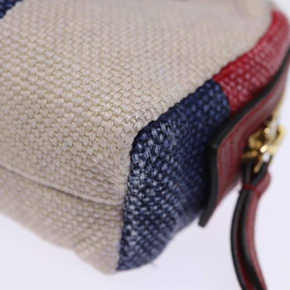 GUCCI Sherry Line Pouch Canvas Red Navy Auth 77003 - Picture 16 of 16